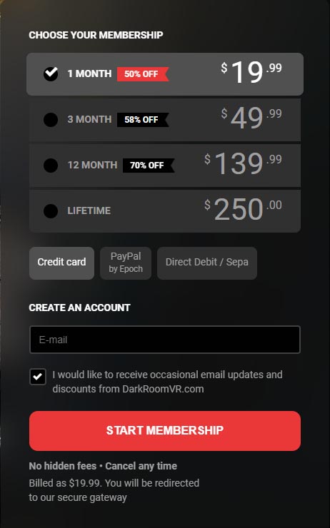 darkroomvr pricing