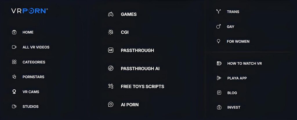 vrporncom side menu